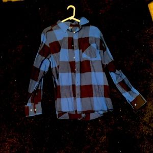 Blue and black flannel